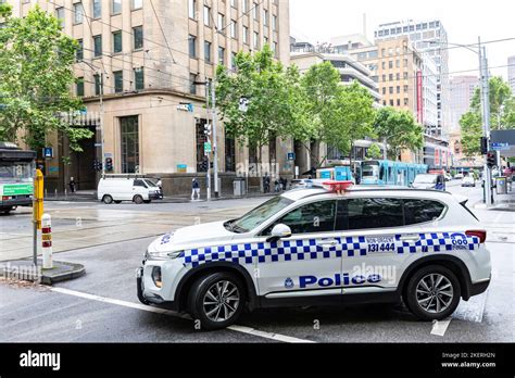 Victorian police car vehicle in Melbourne city centre,Victoria ...