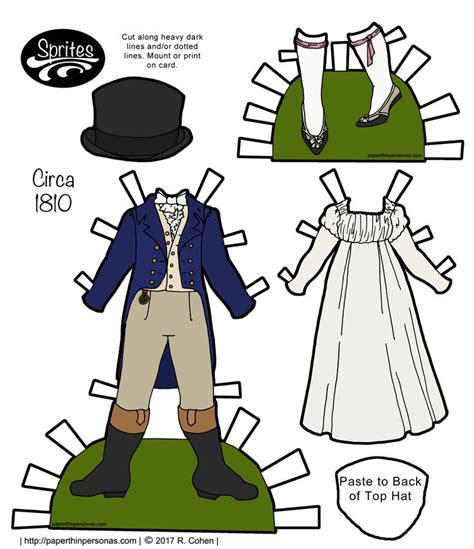 Regency Paper Doll Clothing For The Sprites Printable Paper Dolls