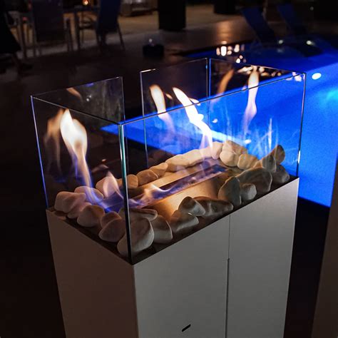 Freestanding Bioethanol fireplace ROMEO white TÜV Kratki