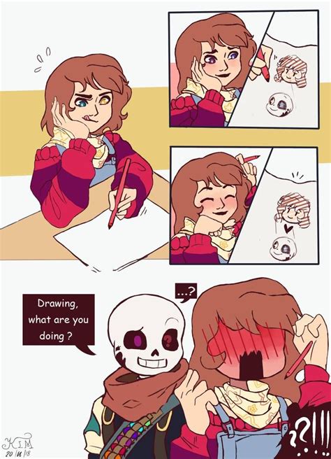 Ink Sans X Drawing Frisk By Rebelgirls Escenas Divertidas Bocetos