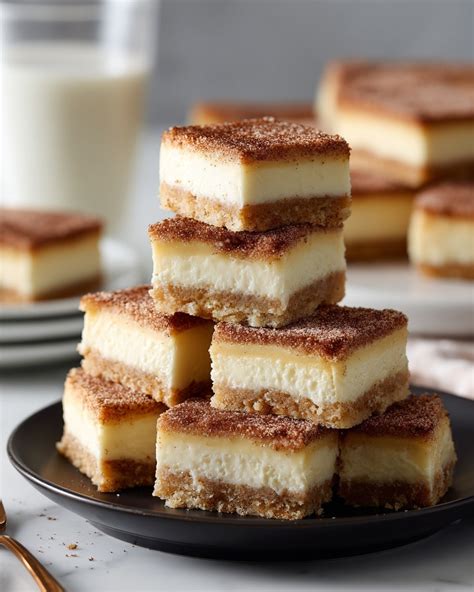 easy churro cheesecake bars  crescent rolls delicious simple
