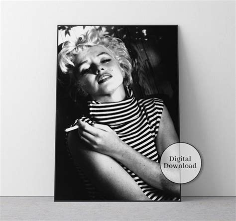 Vintage Marilyn Monroe Smoking Poster Old Hollywood Print Etsy