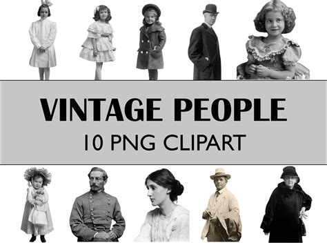 Vintage People Clipart Collage Cutouts Graphic by Wildflower Publishing ...