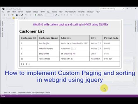 How To Implement Custom Paging And Sorting In Webgrid Using Jquery