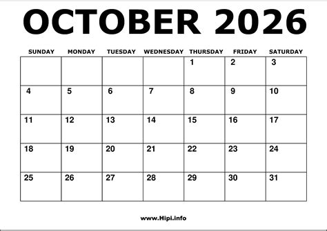 2026 October November Calendar: Plan Ahead with Ease — Calendars 123