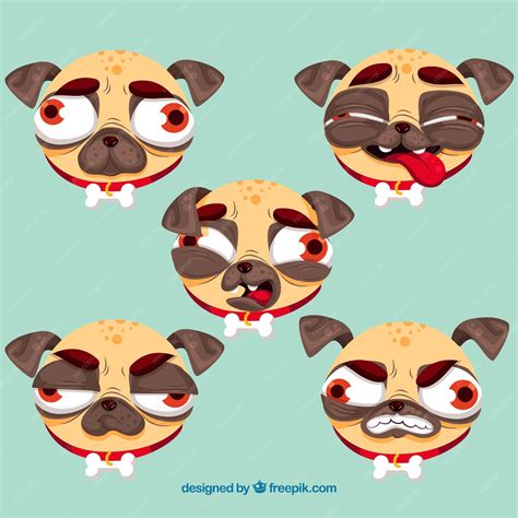 Free Vector | Original variety of ugly pugs