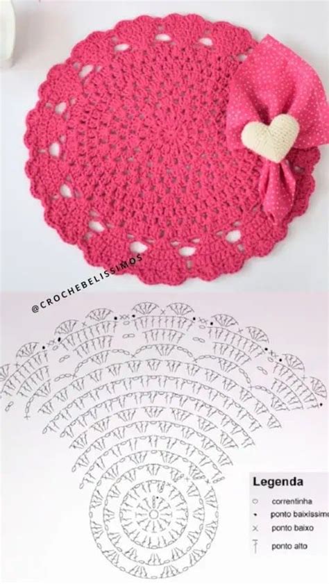 Sousplat De Croche Grafico Receita Crochet Placemat Patterns Crochet