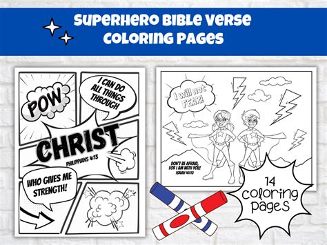 Superhero Bible Verse Coloring Pages Deeper Kidmin