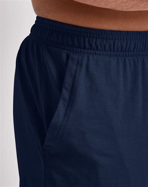 Hanes Originals Mens Tri Blend Jersey Shorts Pull On Athletic Navy