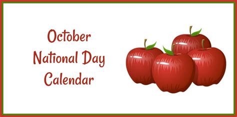 October National Day Calendar 2021- Free Printable Calendars