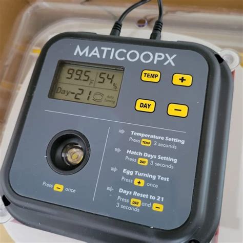 Maticoopx Egg Incubator With Humidity Display And Egg Candler