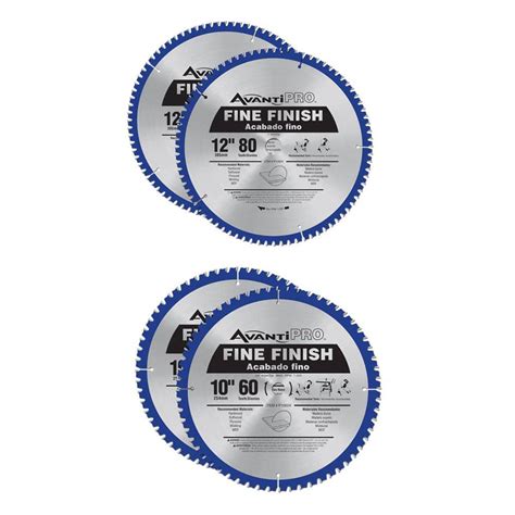 Avanti Pro 10 In X 60 Tooth Saw Blade 2 Pack And 12 In X 80 Tooth