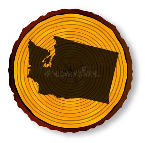 Washington Map On Timber Stock Vector Illustration Of Washington