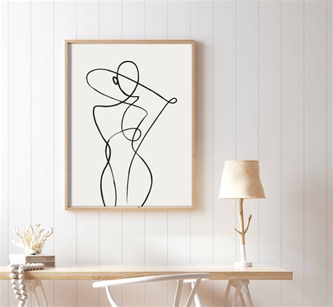 Woman One Line Drawing Nude Art Woman Body Illustration Etsy Hong Kong