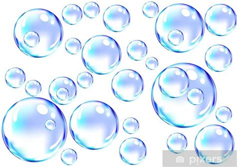 Sticker vector of blue soap bubbles - PIXERS.UK