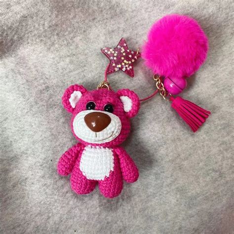 Crochet Lotso Bear Keyring Crochet Lotso Bear Lotso Bear Etsy