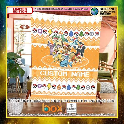 HOT Pokemon Eevee Evolution Custom Luxury Blanket Express Your Unique Style With BoxBoxShirt