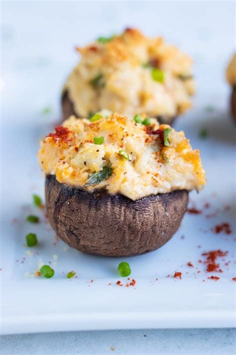 Crab Stuffed Mushrooms Recipe Evolving Table Recipe Crab Stuffed Mushrooms Healthy Snacks