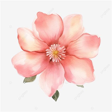 Ilustraci N De Acuarela De Flor Rosa Png Dibujos Rosado Flor