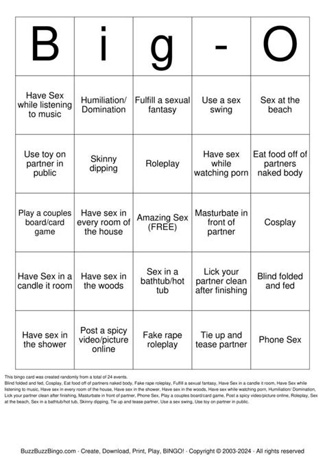 Sex Bingo Bingo Cards To Download Print And Customize