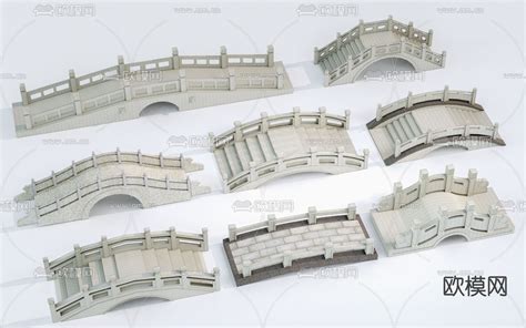 中式石拱桥 拱桥 石板桥su模型下载id12297475sketchup模型下载 欧模网