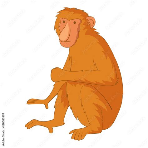 Proboscis monkey icon, cartoon style Stock Vector | Adobe Stock