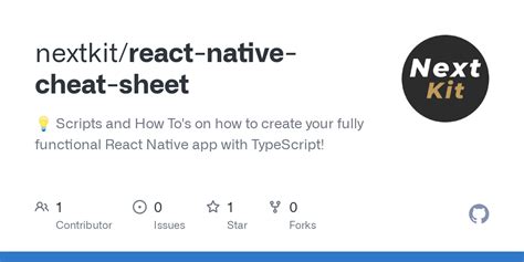 GitHub Nextkit React Native Cheat Sheet Scripts And How To S On