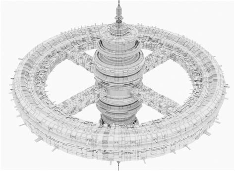 Sci-Fi Space Station 3D model | CGTrader