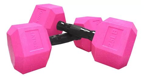 Par Mancuernas Hexagonales Pvc 25lb Tayga Rosa 11 3 Kg Envío gratis