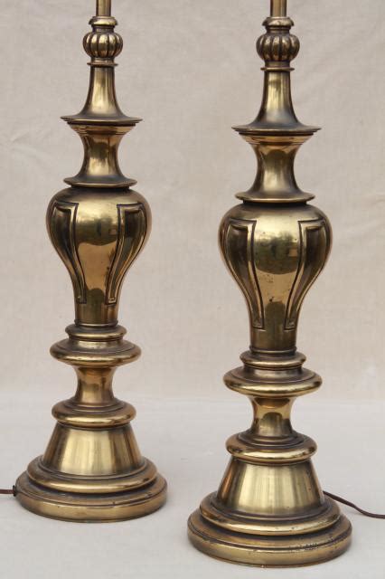 Vintage Solid Brass Stiffel Lamps Pair Of Tall Table Lamps W Three Way Switch