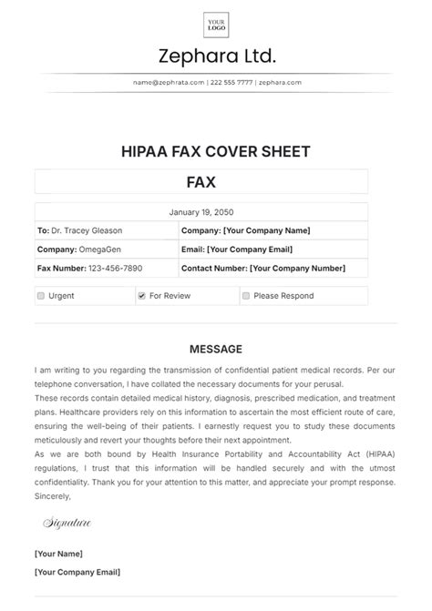 Free Hipaa Fax Cover Sheet Template Edit Online And Download