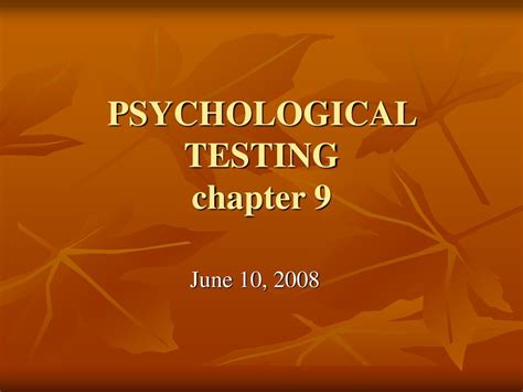 Psychological Testing Chapter 9 Ppt Download