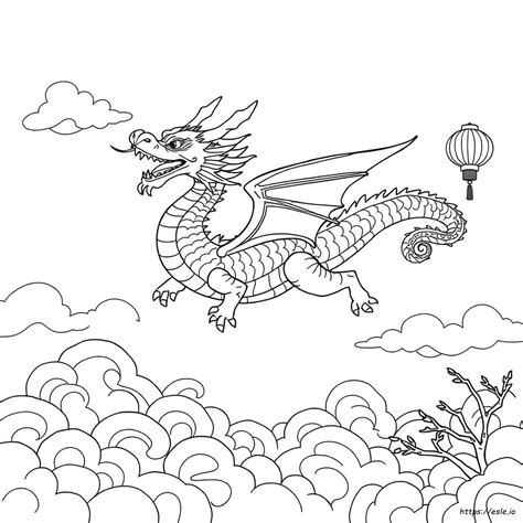 gambar mewarnai naga cina realistis