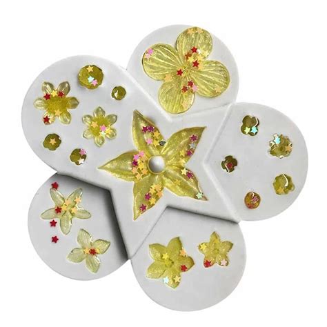 Various Wild Flower Silicone Mould Center Flower 4cm Lamay