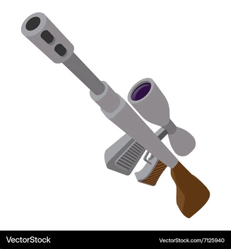 Sniper rifle cartoon icon Royalty Free Vector Image