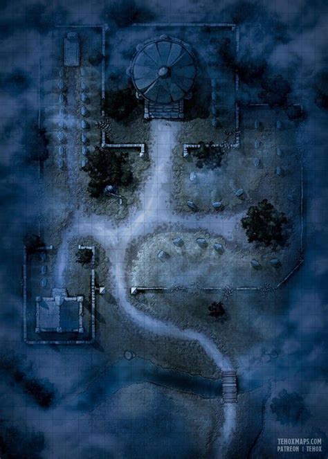 Graveyard 25x35 Battlemap Dnd World Map Tabletop Rpg Maps Dungeon Maps