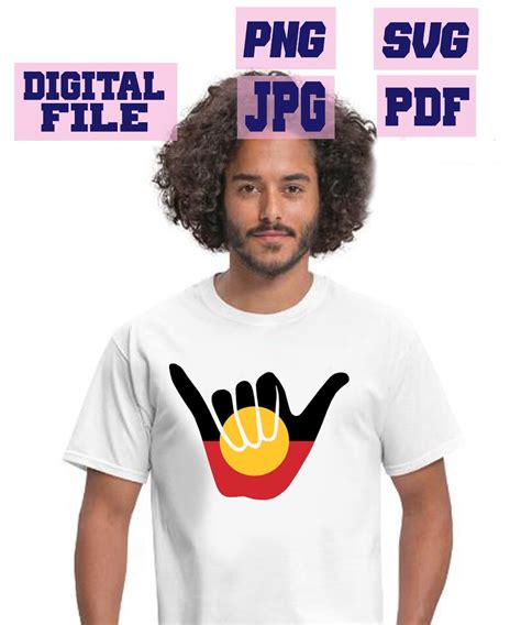 Svg Png Pdf Australian Aboriginal Flag Shaka Sign Hang Etsy