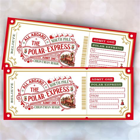 Polar Express Ticket Template Personalized Surprise T Etsy Canada