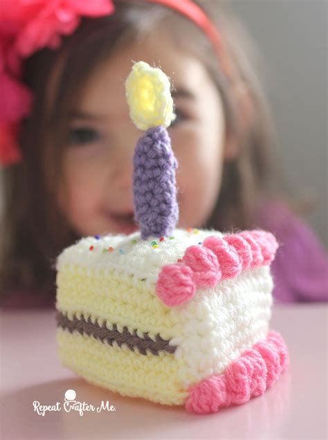 Crochet Slice Of Birthday Cake Repeat Crafter Me