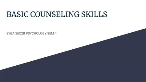 Basic Counseling Skills PPT