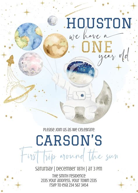 Editable Planet Birthday Invitation. Outer Space Invitation. - Etsy