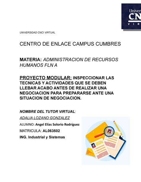 Proyecto Modular Administracion De Recursos Humanos Universidad Cnci