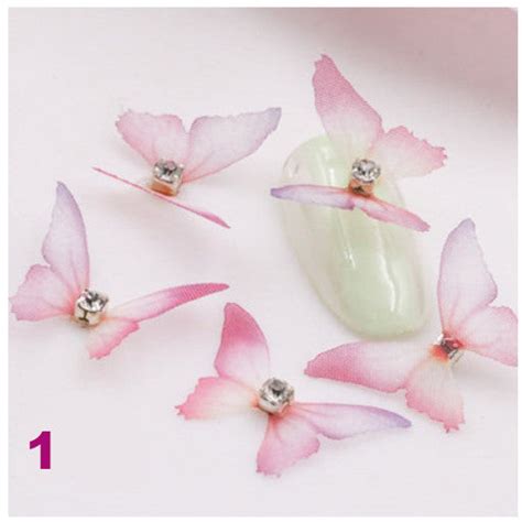 3D Butterfly Nail Art Decoration with Rhinestone