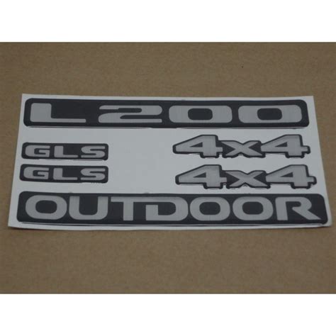 Kit Emblema Adesivo Resinado Mitsubishi L Outdoor Gls X Adesivos