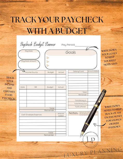 Paycheck Budget Printable Paycheck Budget Overview Template Printable