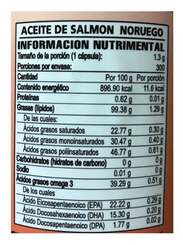 Aceite Del Salmon Noruego Omega All Nature C Psulas Meses Sin