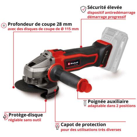 Einhell Meuleuse D Angle Mm Sans Fil Te Ag Li Solo Power X