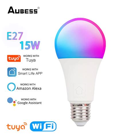 W Smart Light Bulb Tuya Wifi E Led Rgb Cw Lamp Work With Alexa