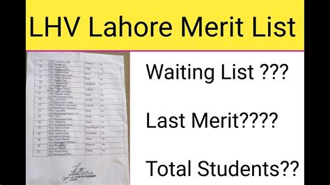 LhV Admission Lahore Merit List Punjab Lady Health Visitor Course