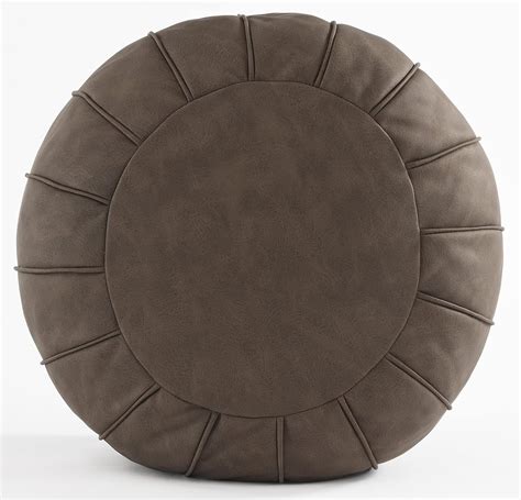 Amazon C Comfortland Round Ottoman Pouf No Filler Faux Leather